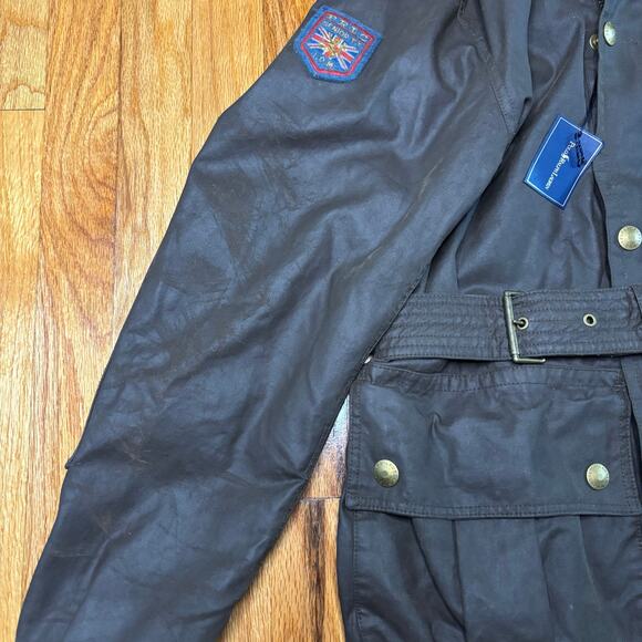 Polo Ralph Lauren Mens Biker Hunting Parka Lined Belted Sz Medium Dk Brown - Picture 7 of 16